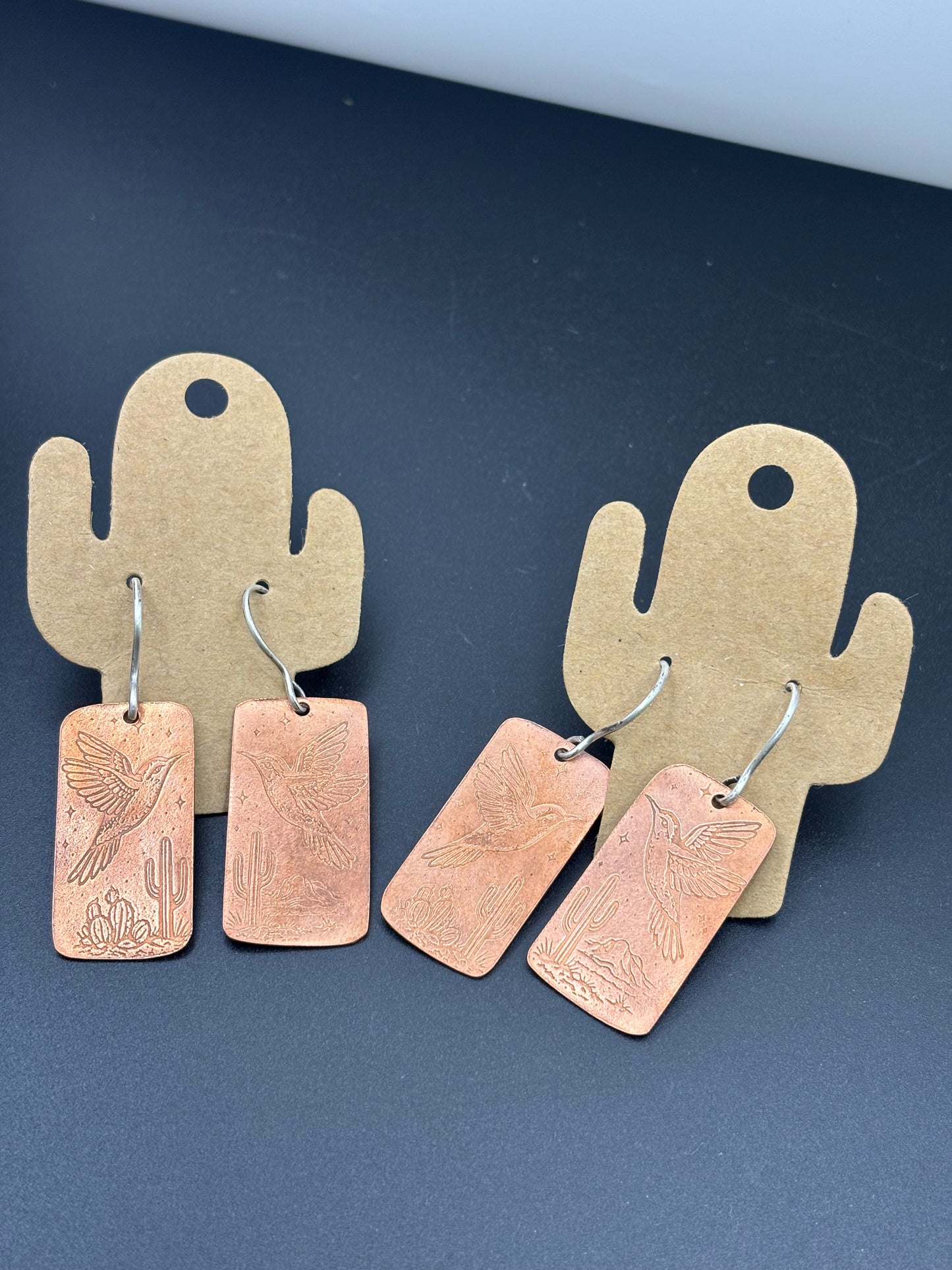 Copper hummingbird Dangles