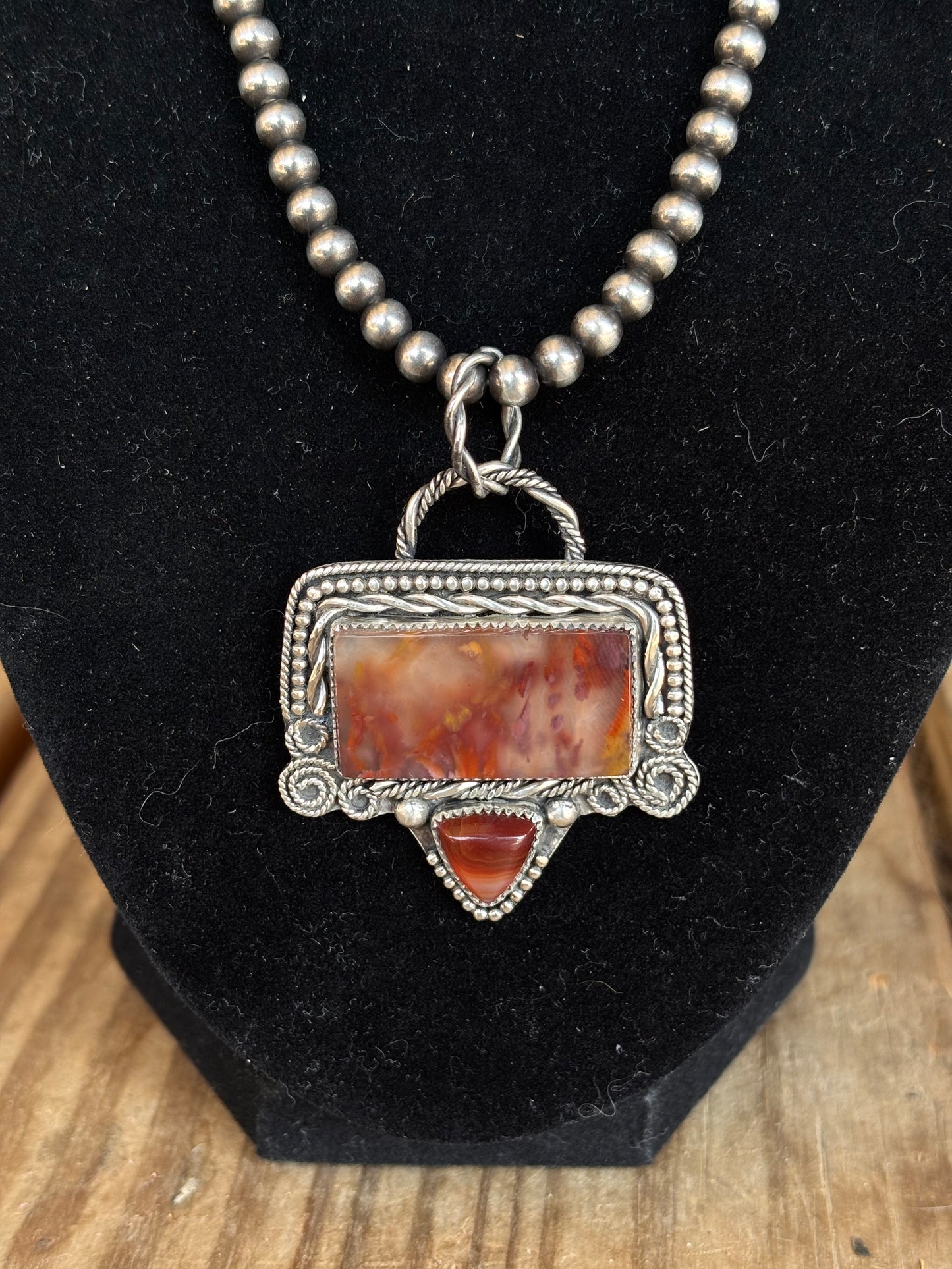 Plume Agate Pendant
