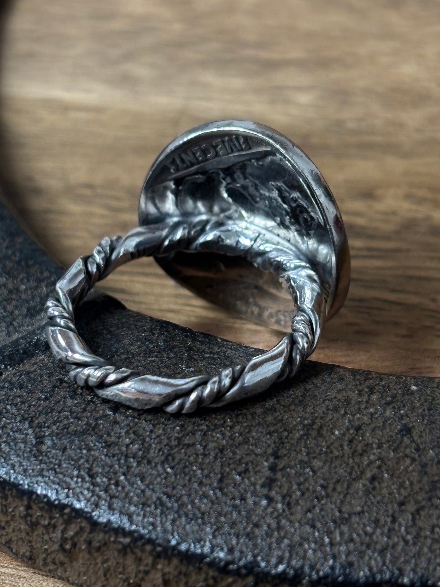 Native coin ring sz 8