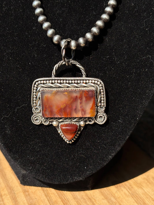 Plume Agate Pendant
