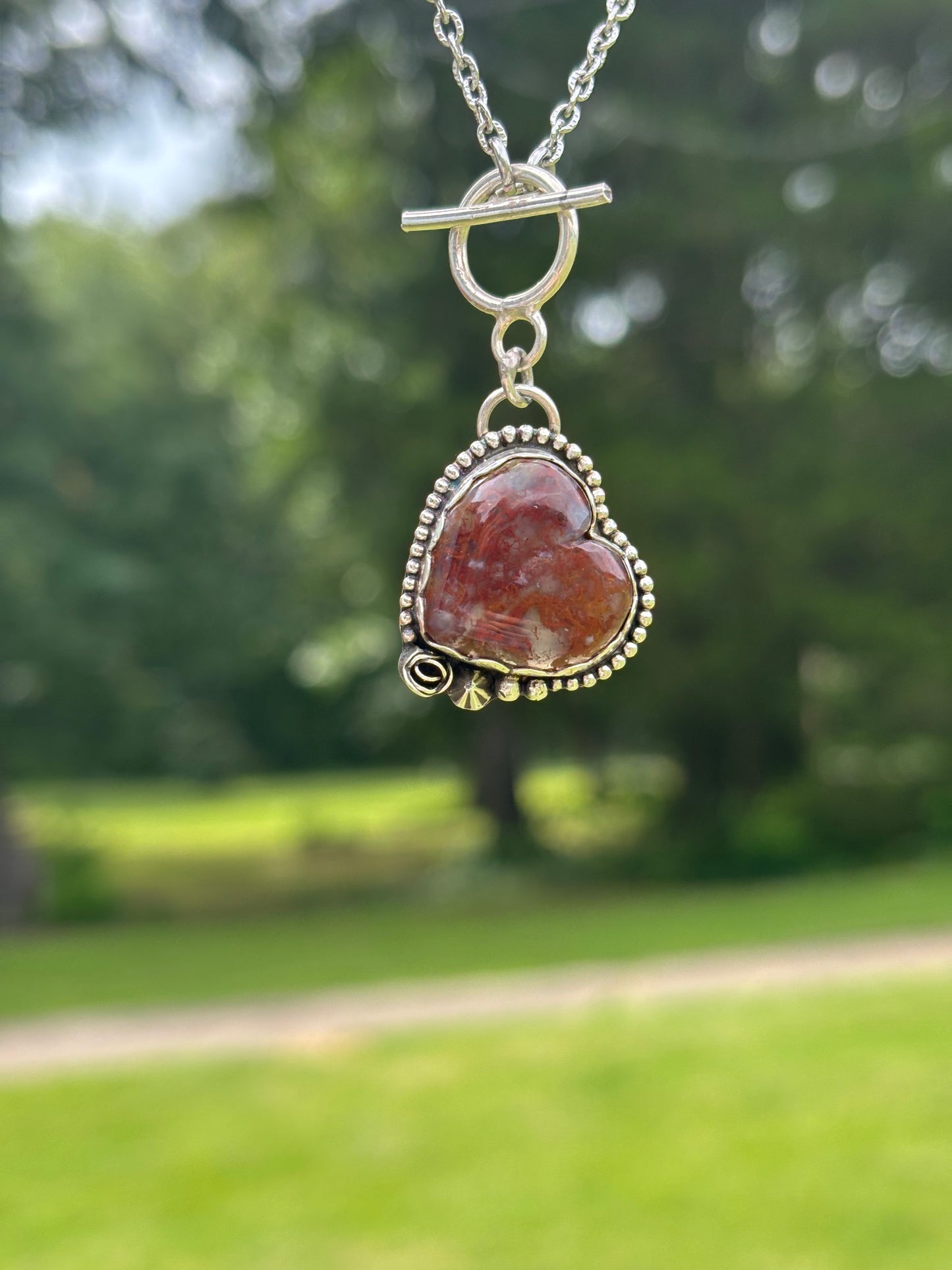 Bleeding Heart Toggle Necklace