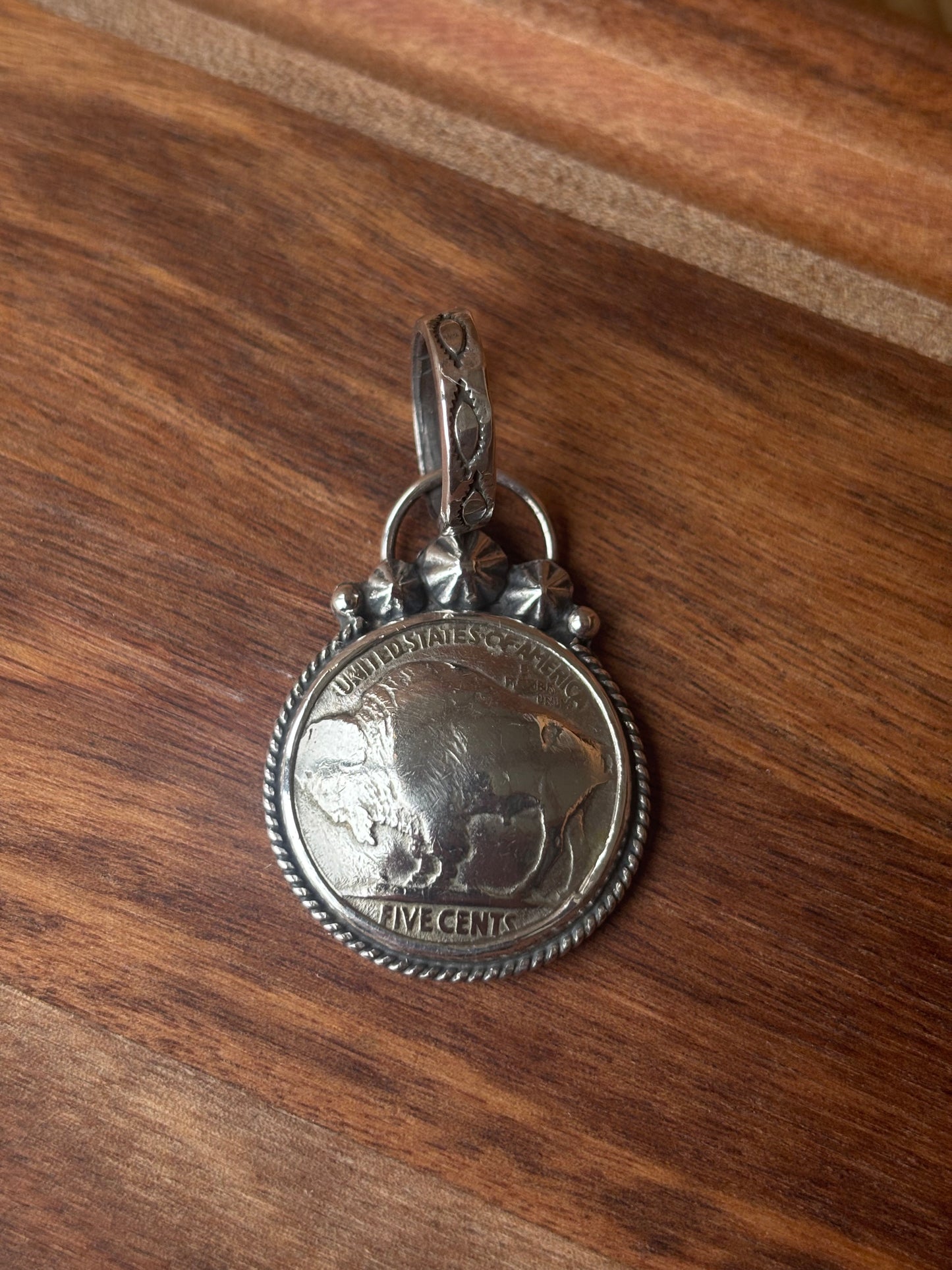 Buffalo coin pendant