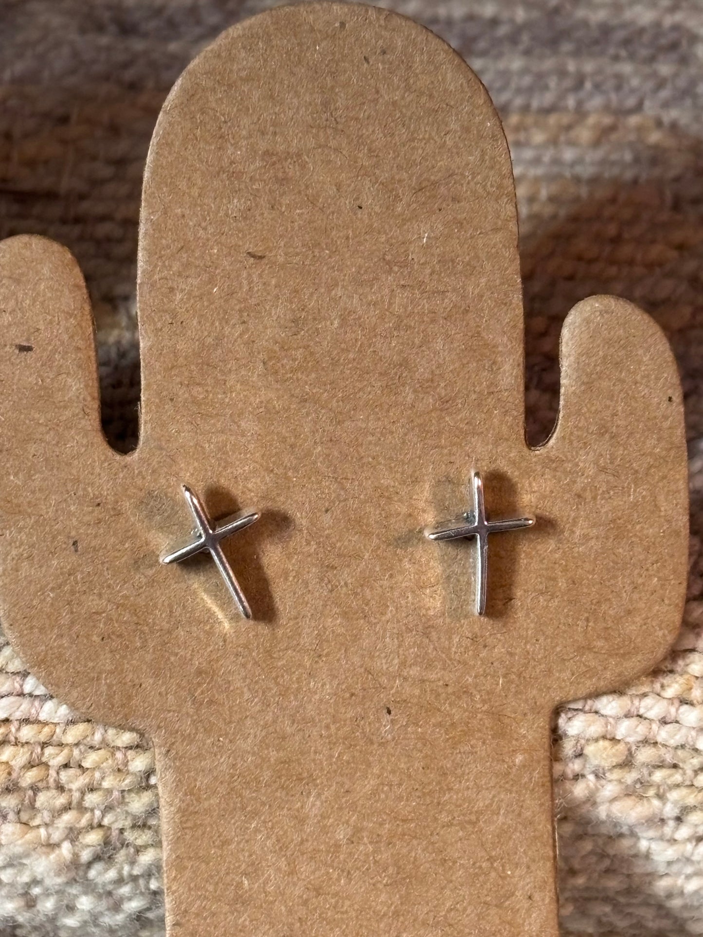 Sterling silver Cross studs