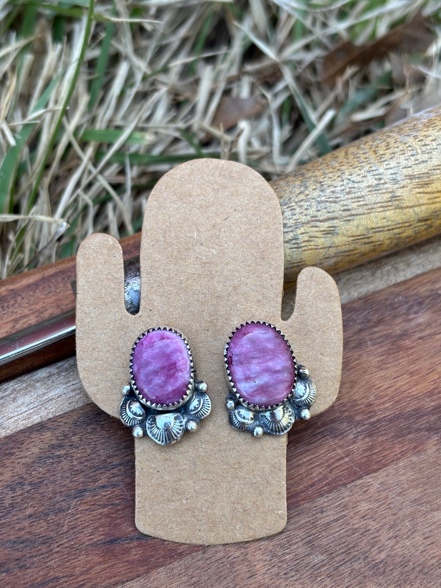 Purple spiny decorated studs