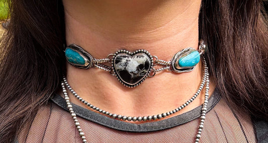 White Buffalo Heart choker