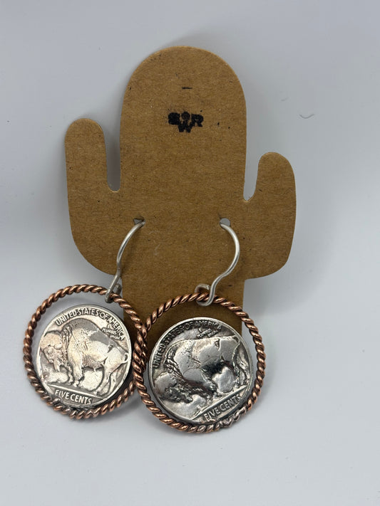 Buffalo nickel earrings