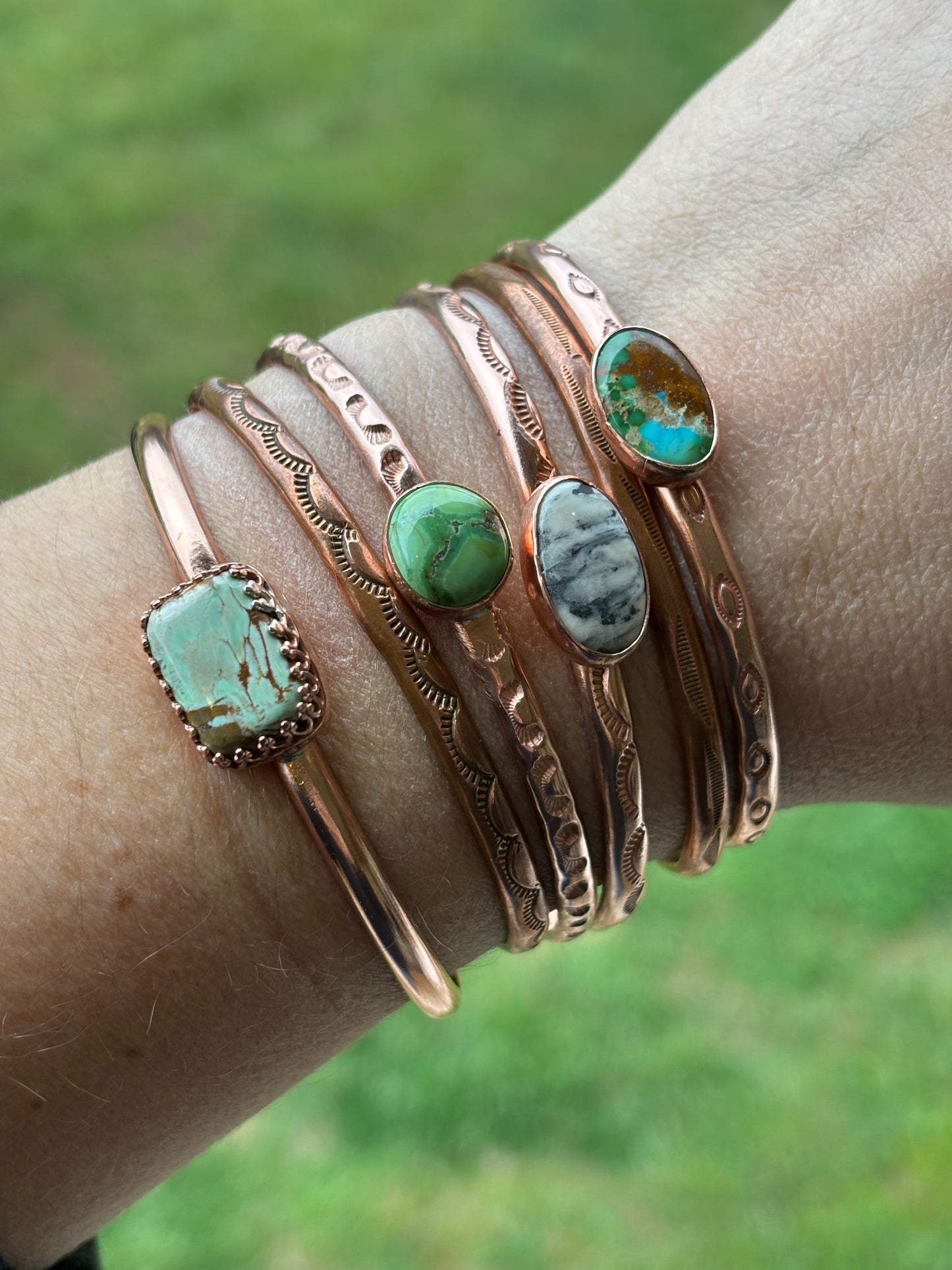 Single Stone Copper Cuff