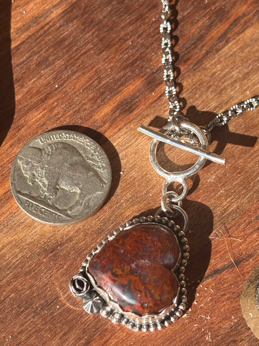 Bleeding Heart Toggle Necklace