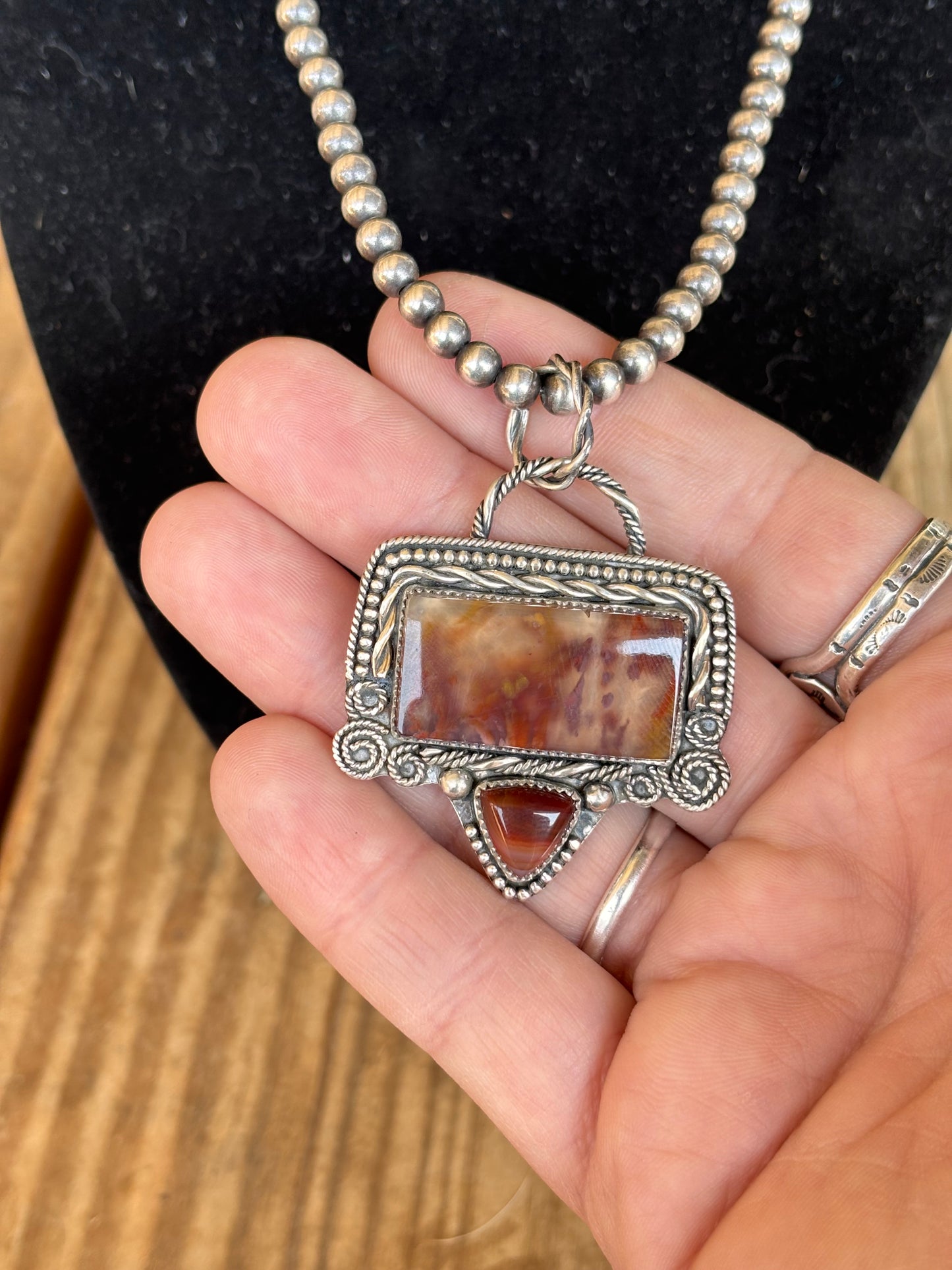 Plume Agate Pendant