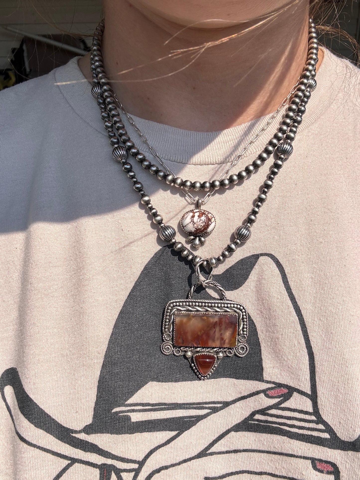 Plume Agate Pendant