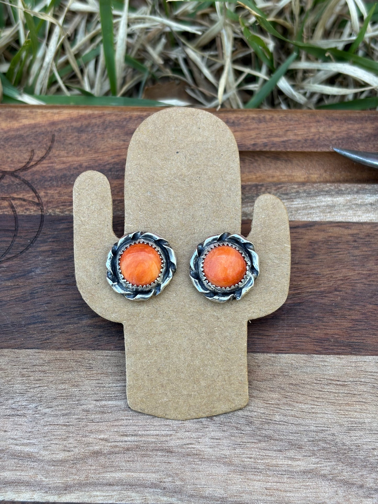 Orange spiny studs