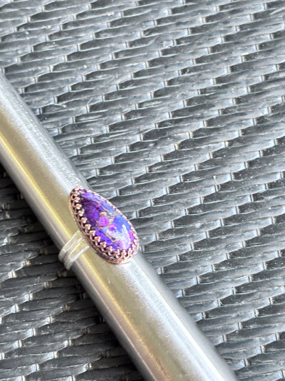 Purple copper adjustable ring