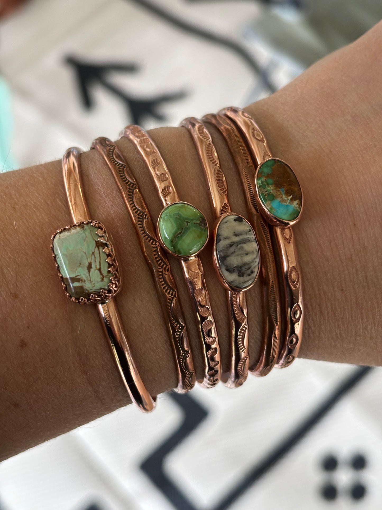 Single Stone Copper Cuff