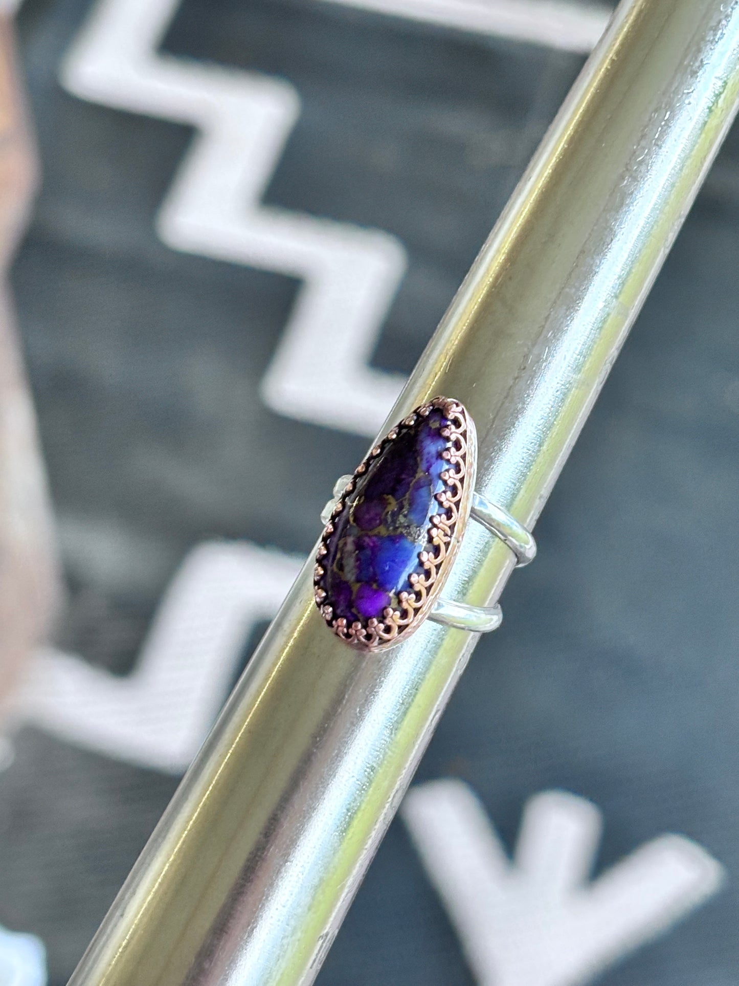 Purple copper adjustable ring