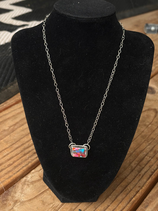 Pink Dhalia necklace