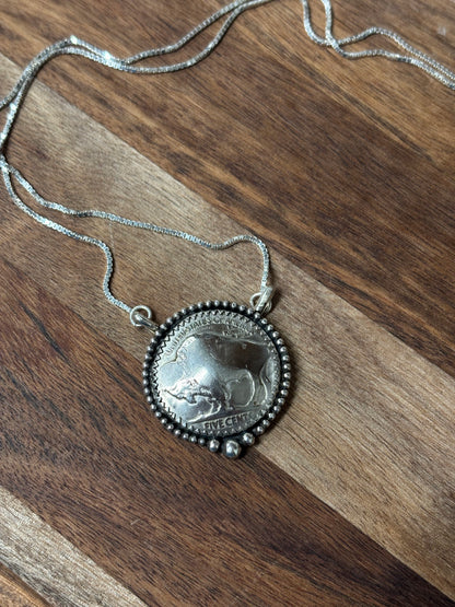 Buffalo nickel necklace