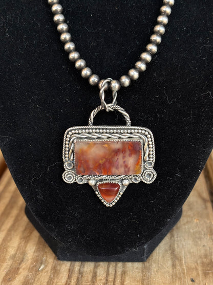 Plume Agate Pendant