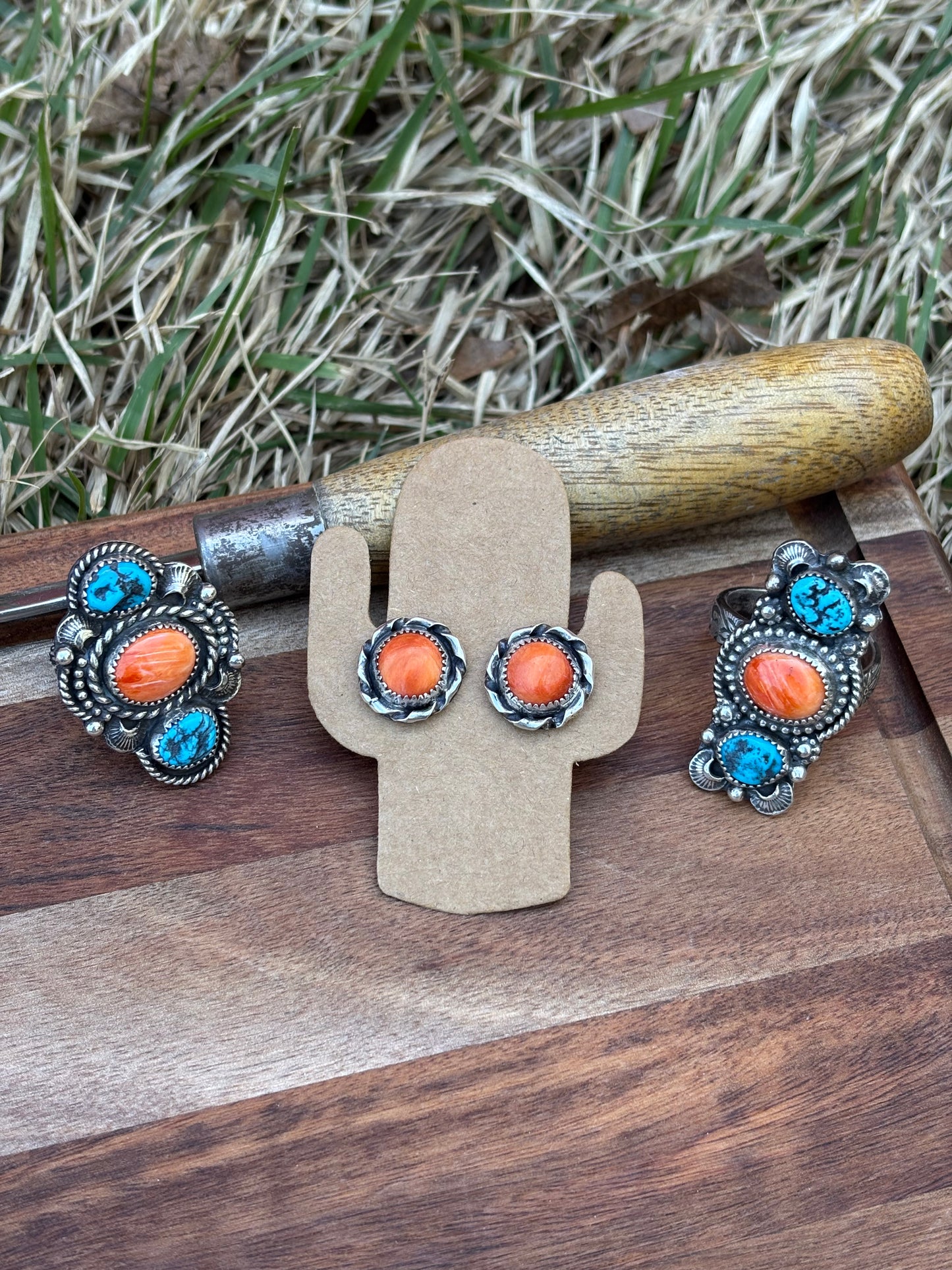 Orange spiny studs