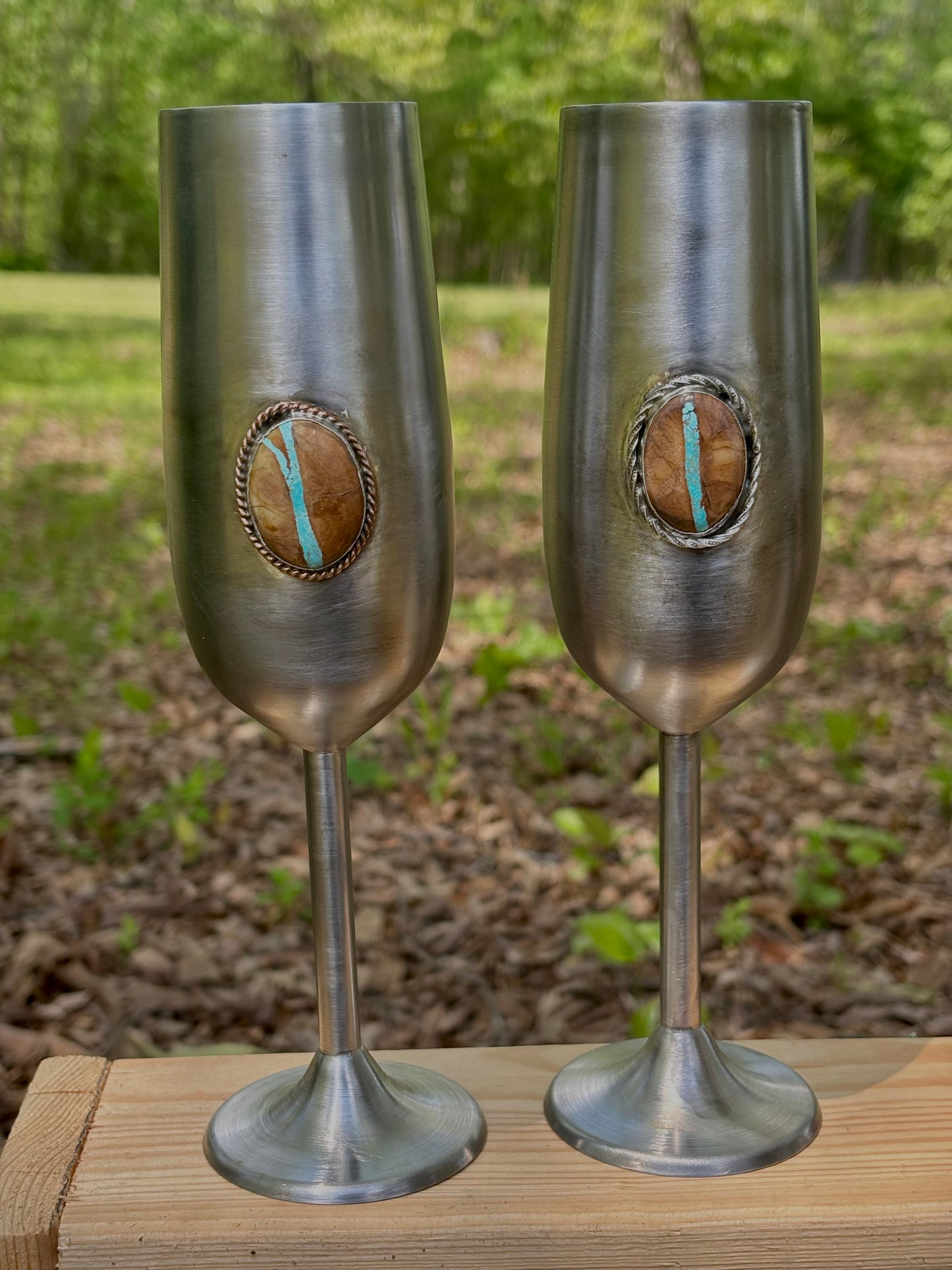 Royston Ribbon Wedding Champagne Flutes