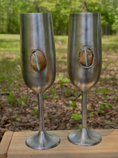 Royston Ribbon Wedding Champagne Flutes