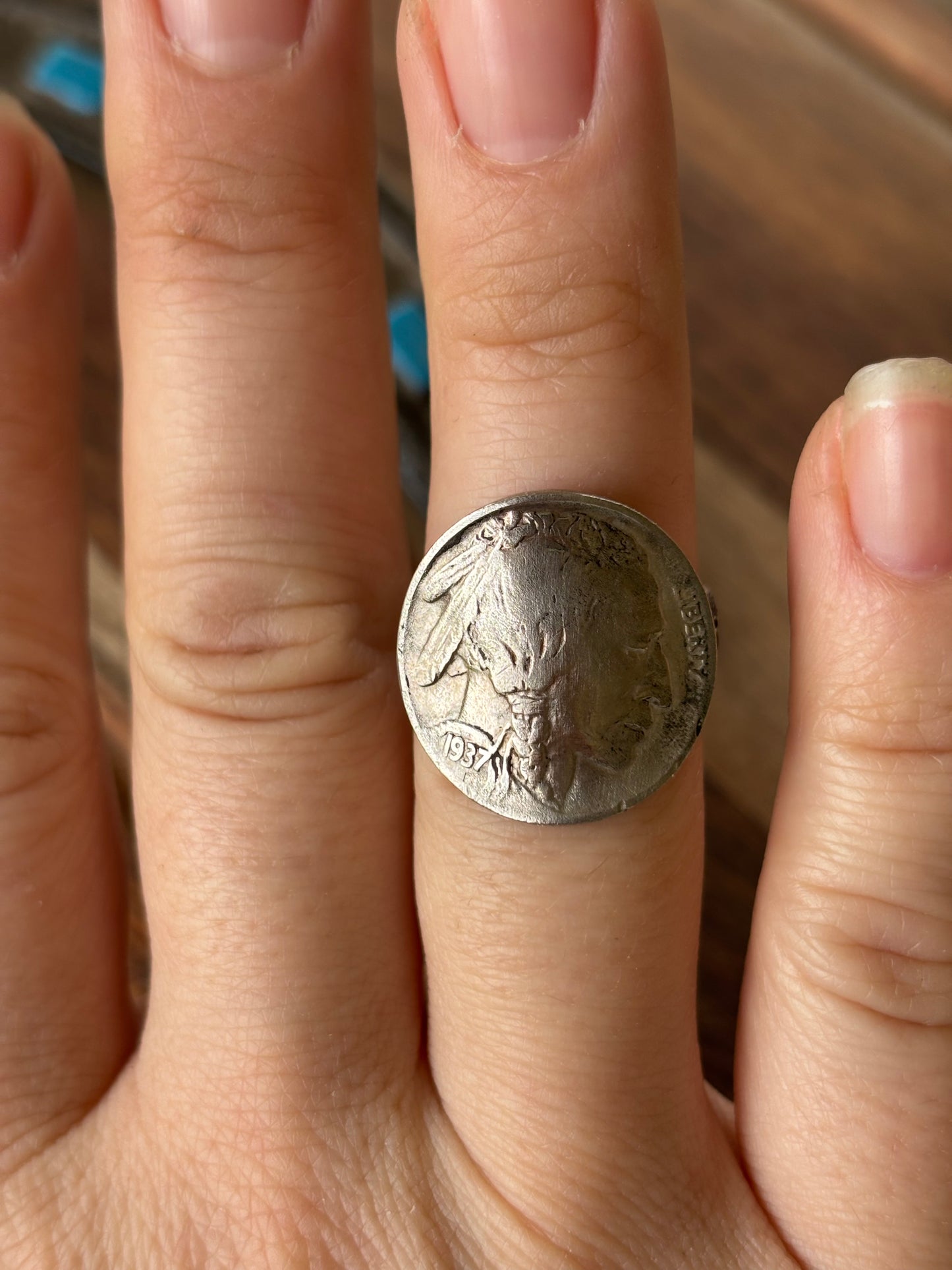 Native coin ring sz 7.5