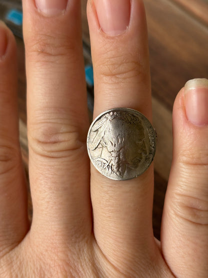 Native coin ring sz 7.5
