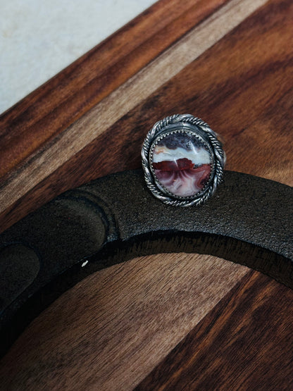 Crazy Lace Agate Ring sz 11