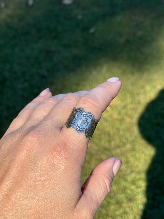Hand milled Silver Ring
