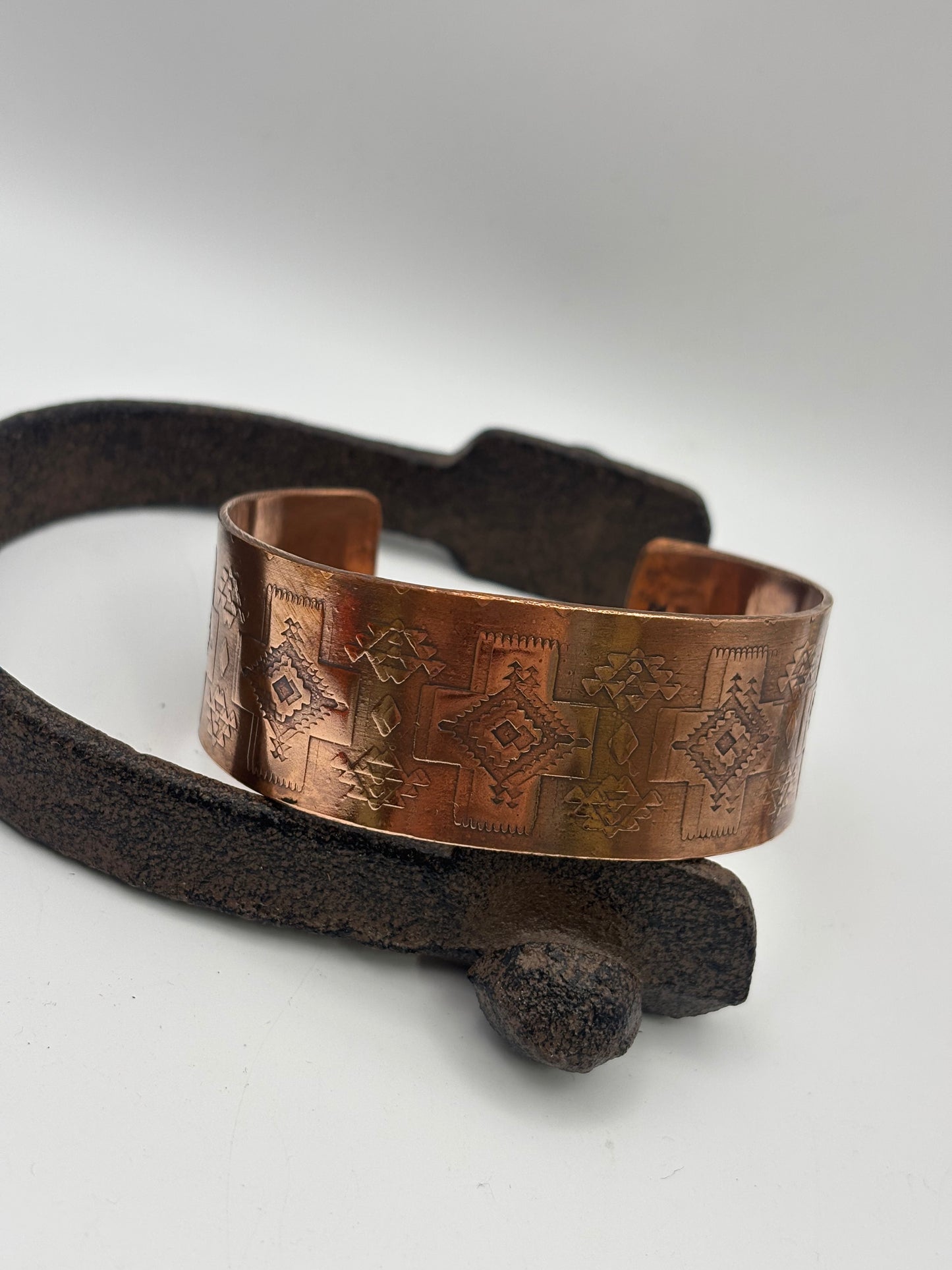 Wide copper cuff