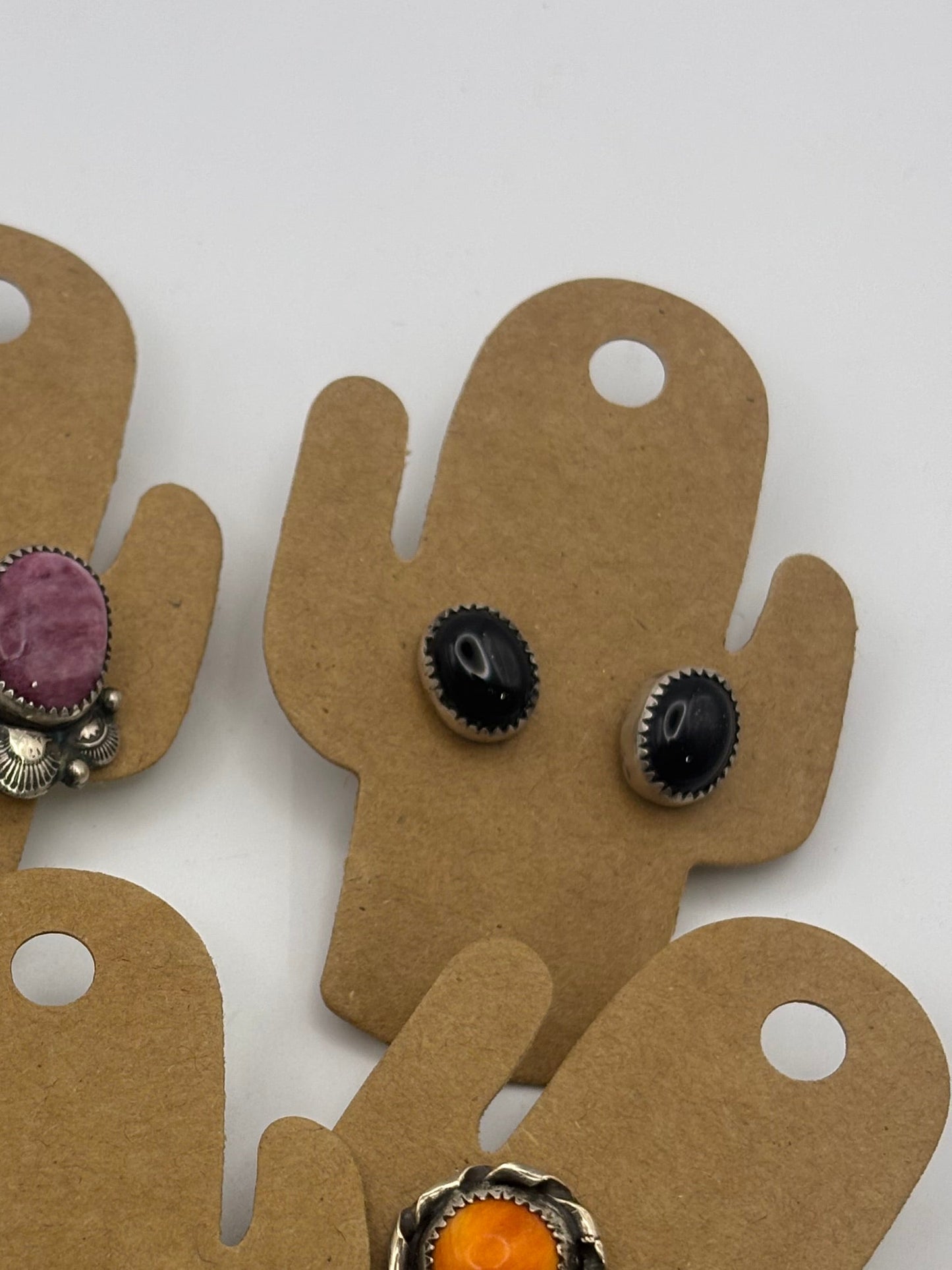 Black onyx stud earrings