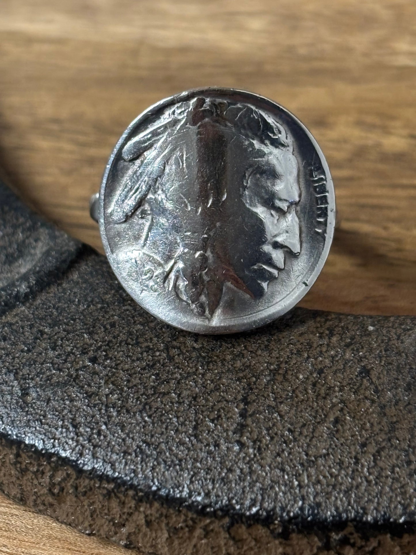 Native coin ring sz 8