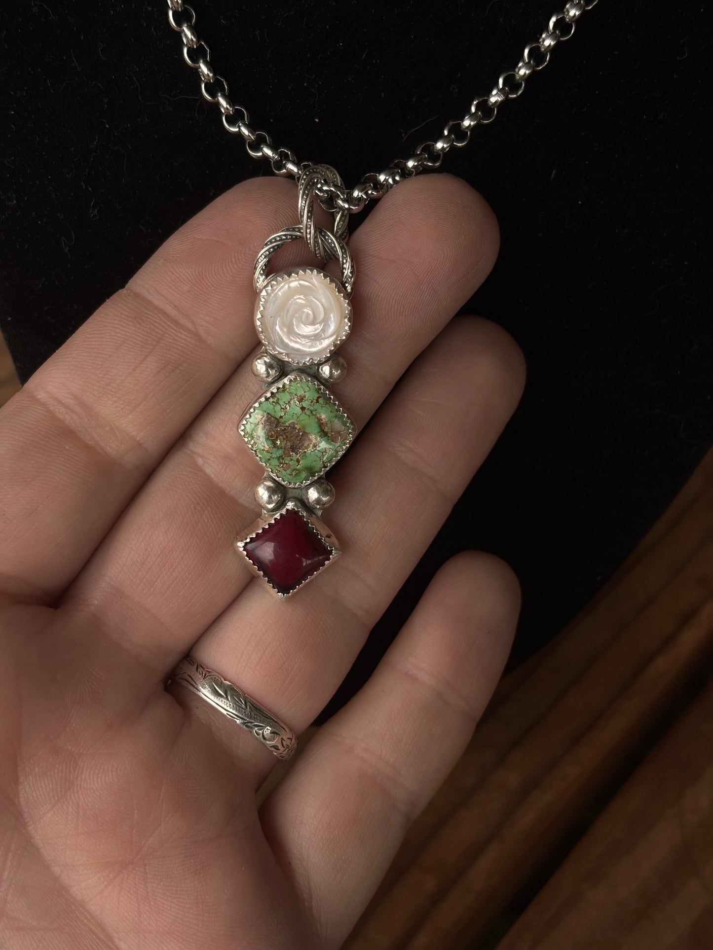 Three Stone Drop necklace