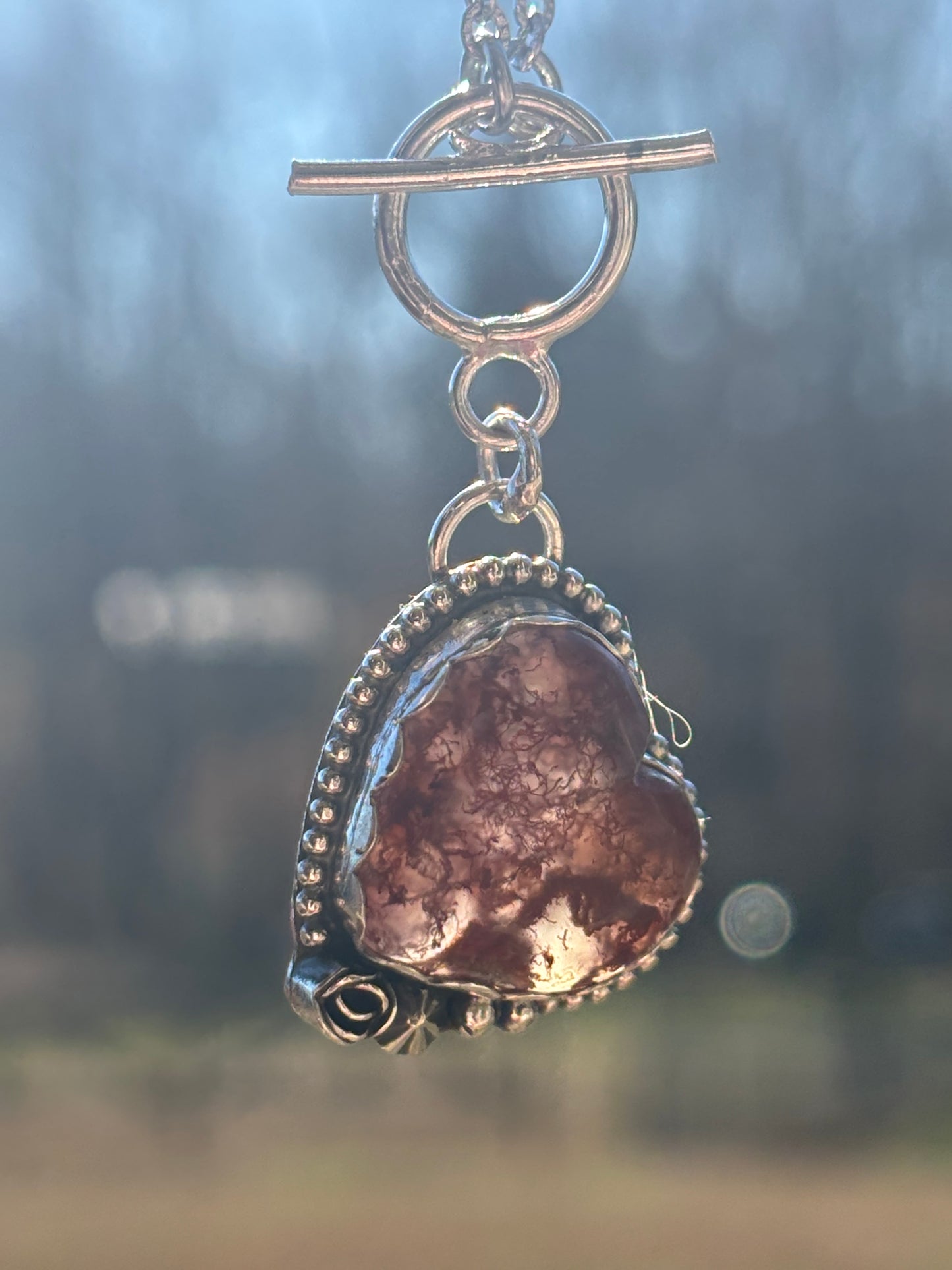 Bleeding Heart Toggle Necklace