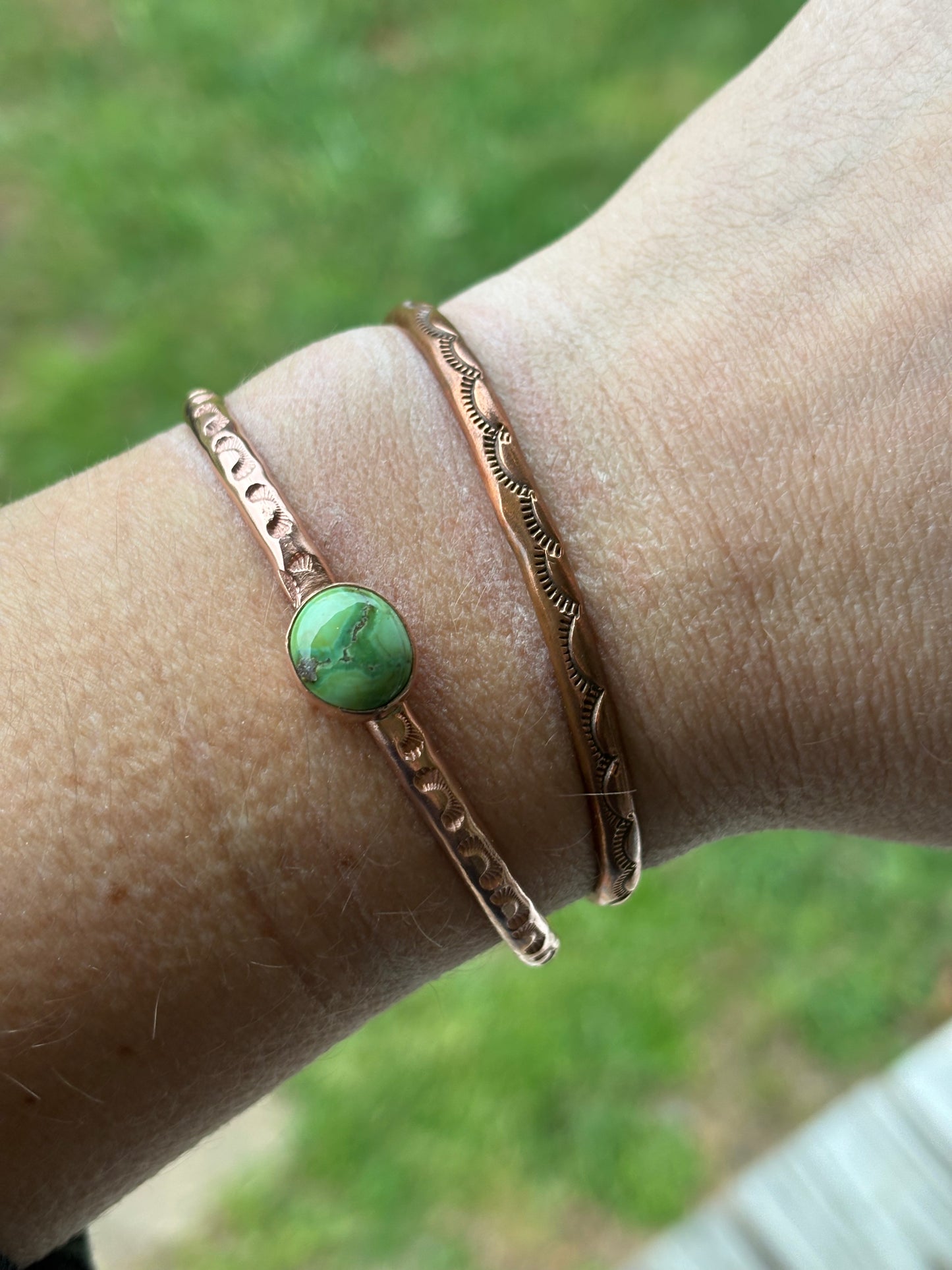Single Stone Copper Cuff